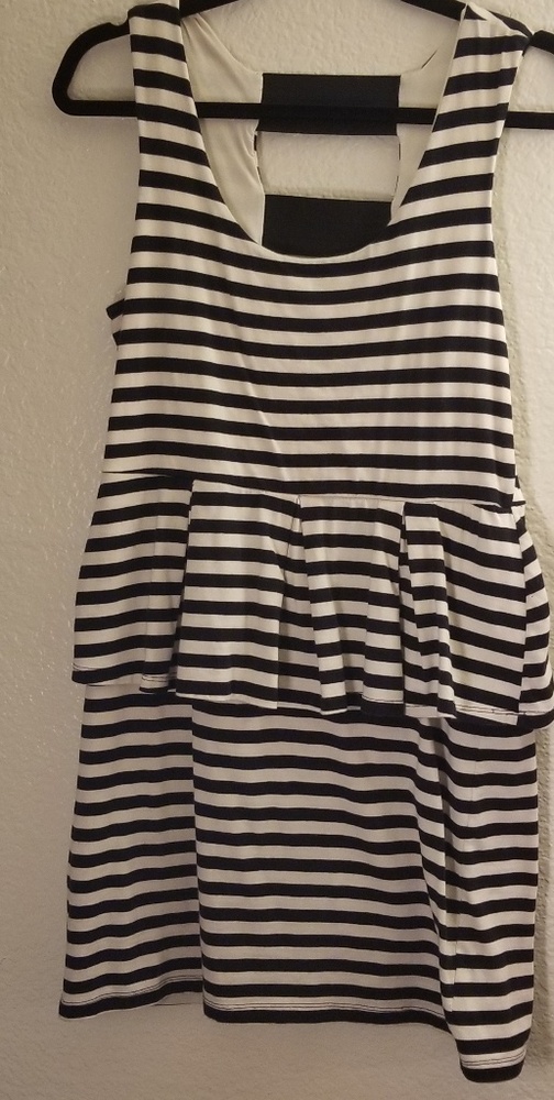 Peplum Striped Dress